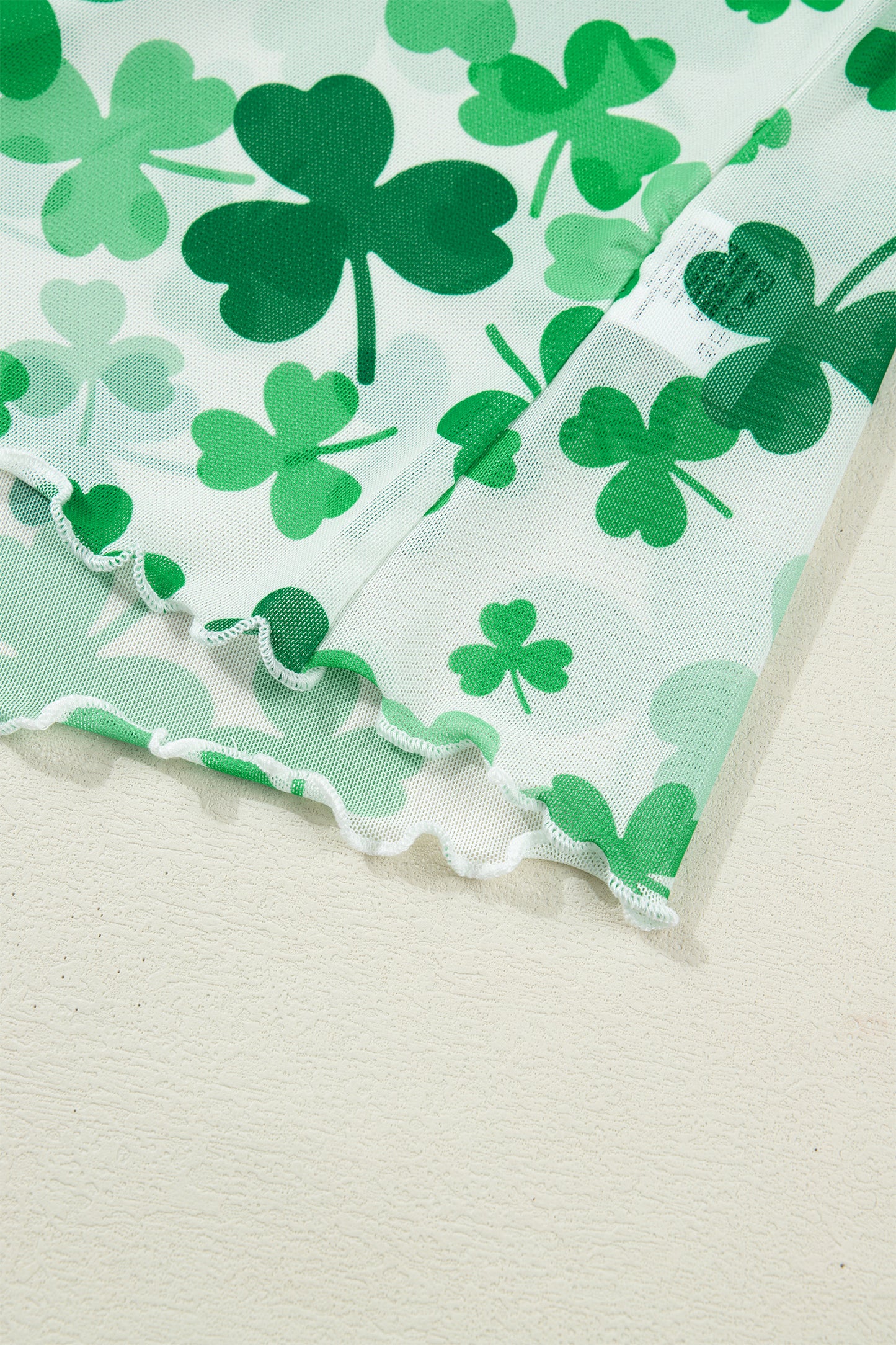 St. Patrick's Day Shamrock Mesh Lettuce Trim Top