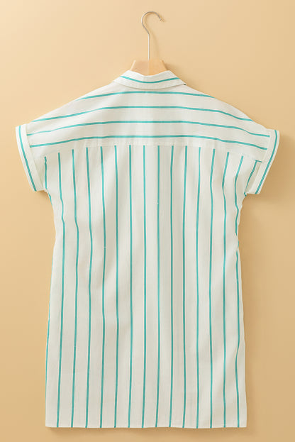 Mint Green St Patrick’s Striped Short Sleeve Shirt Dress