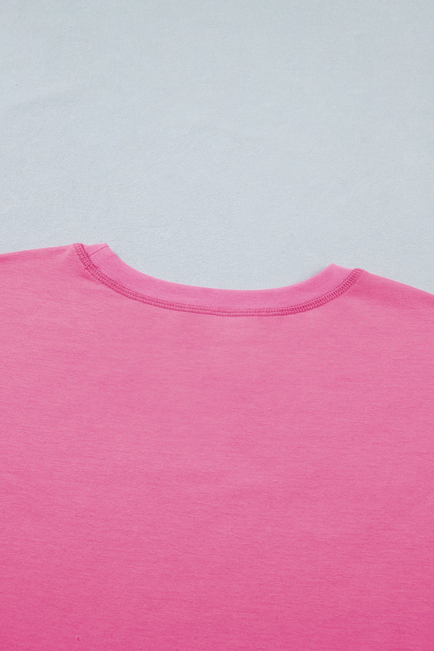 Bright Pink Lounge Set Rainbow Waistband Tee and Shorts