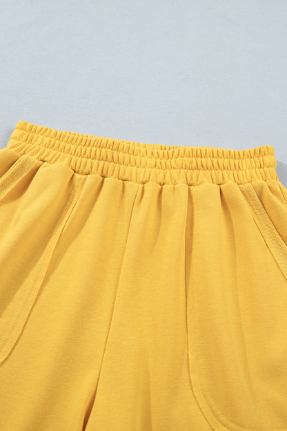 Polo Collar Lounge Set Loose Top and Shorts Outfit