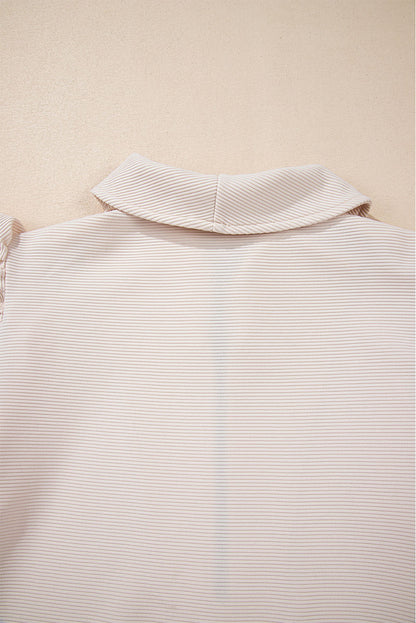 Textured Ruffle Sleeve Solid Color Two-Piece Set