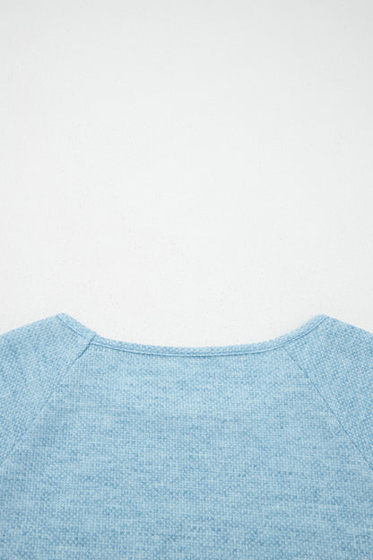 Moonlight Textured Raglan Sleeve Knit Top