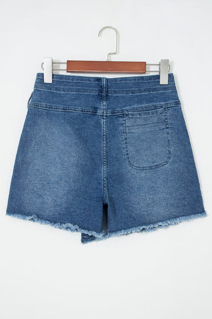 Denim Wrap Mini Skirt Women Tie Waist Casual Summer