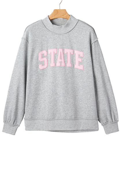 Game Day STATE Embroidered Mock Neck Sweatshirt