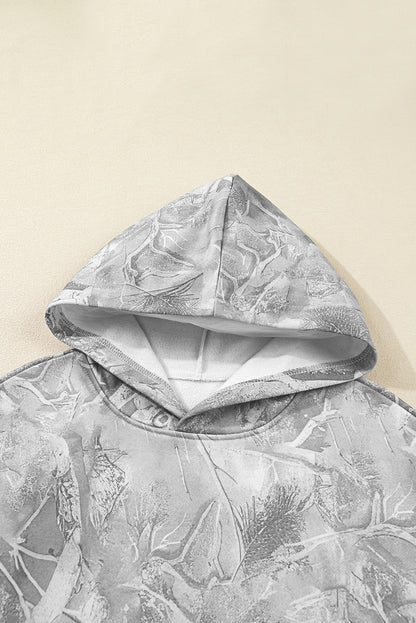 Woodland Camo Oversized Hoodie Pullover for Women