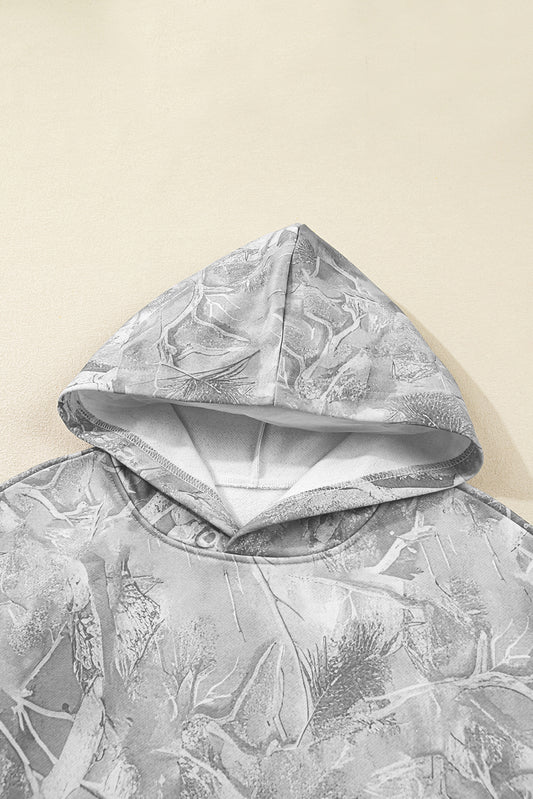 Woodland Camo Oversized Hoodie Pullover for Women