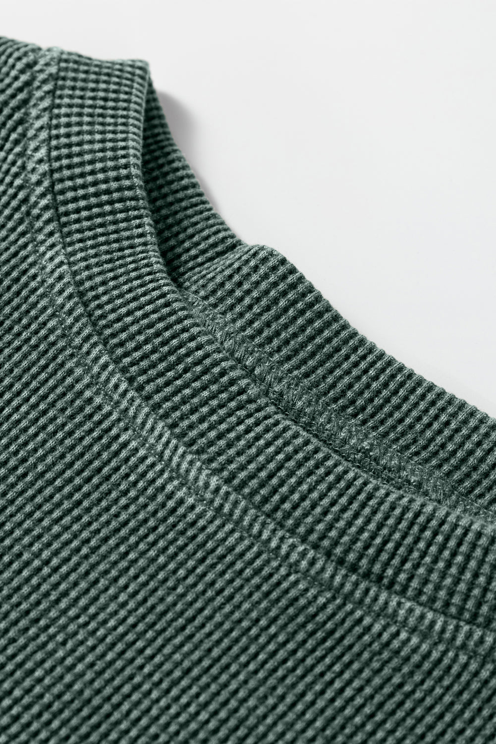 Waffle Knit Loose Long Sleeve Casual Top