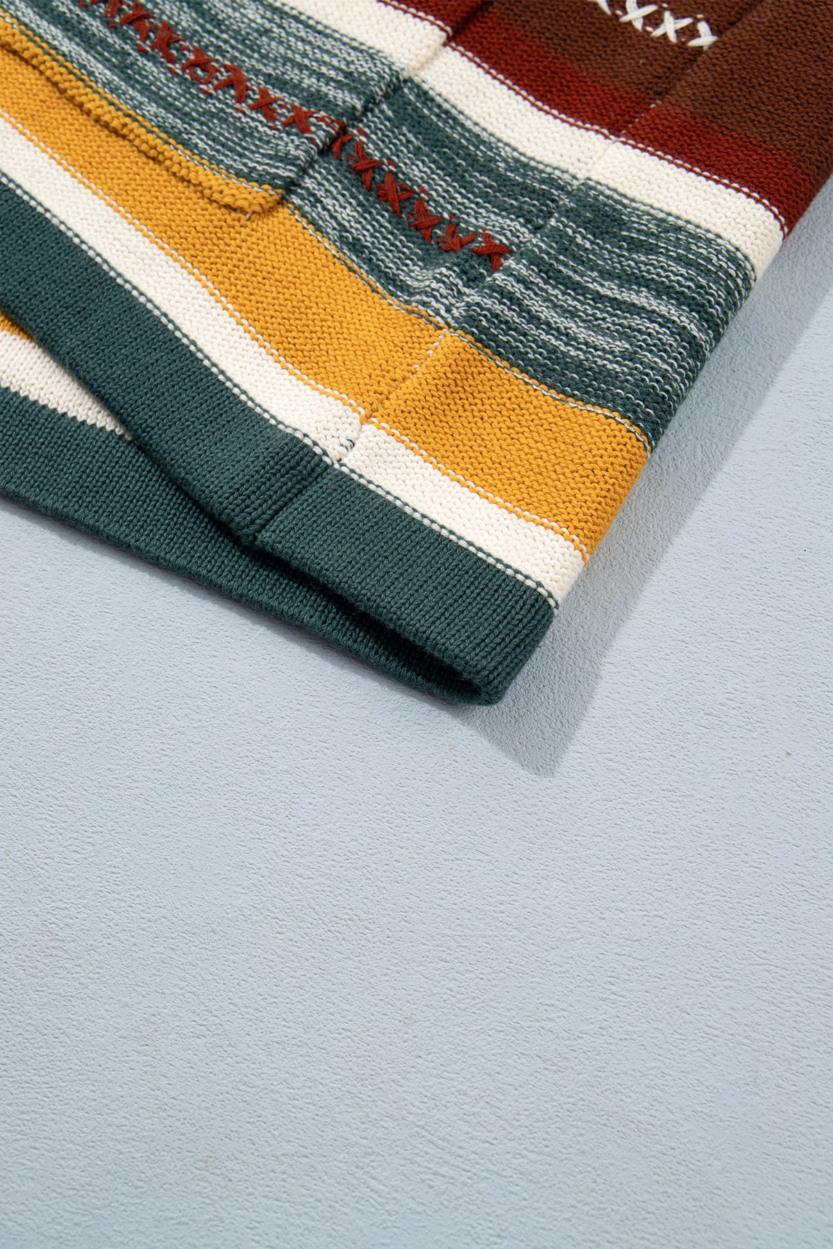 Striped Knit Button Front Sweater Vest