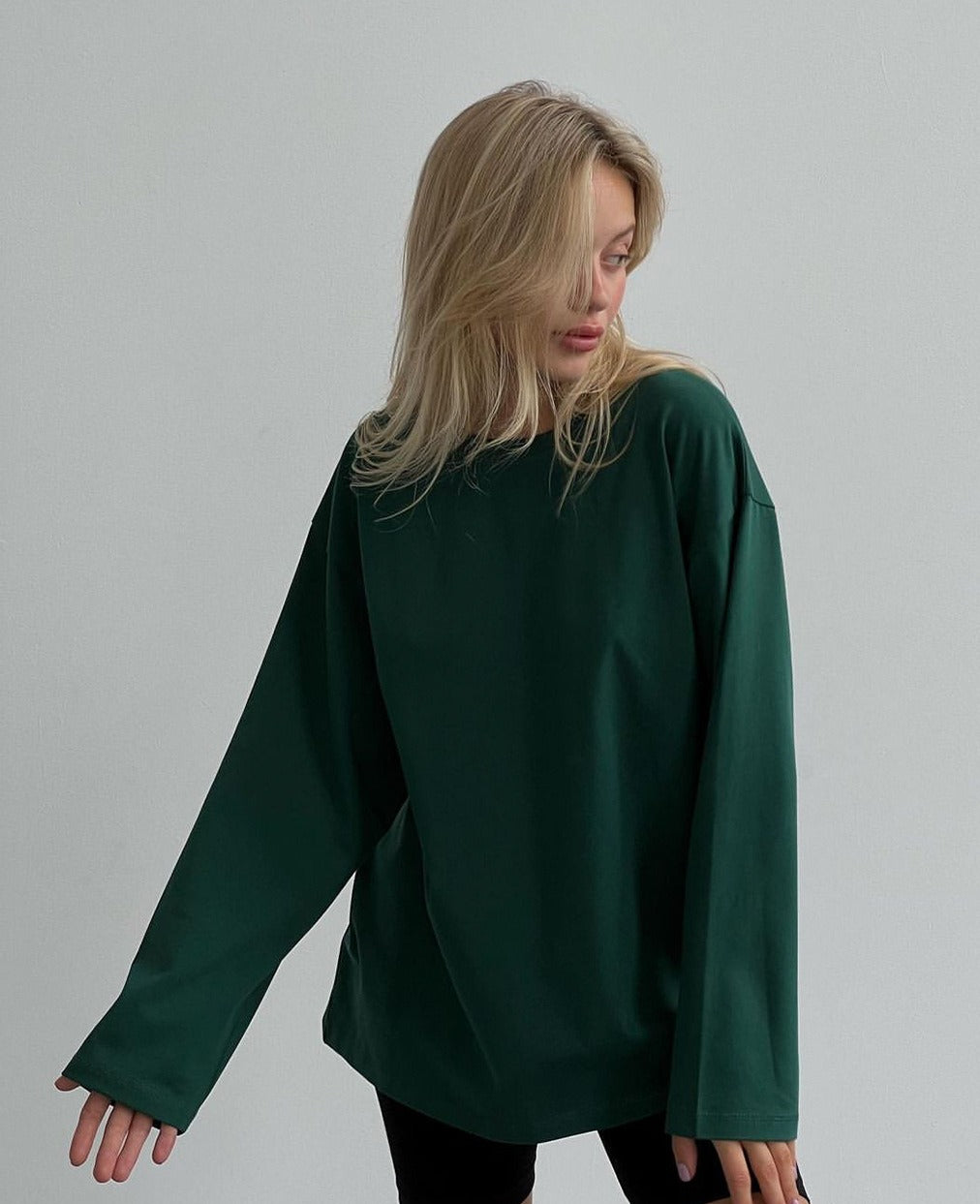 Loose Fit Cotton Long Sleeve Casual T Shirt for Women