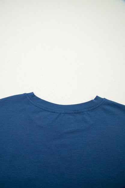 Pocket Tee Women Contrast Denim Pocket Casual T Shirt