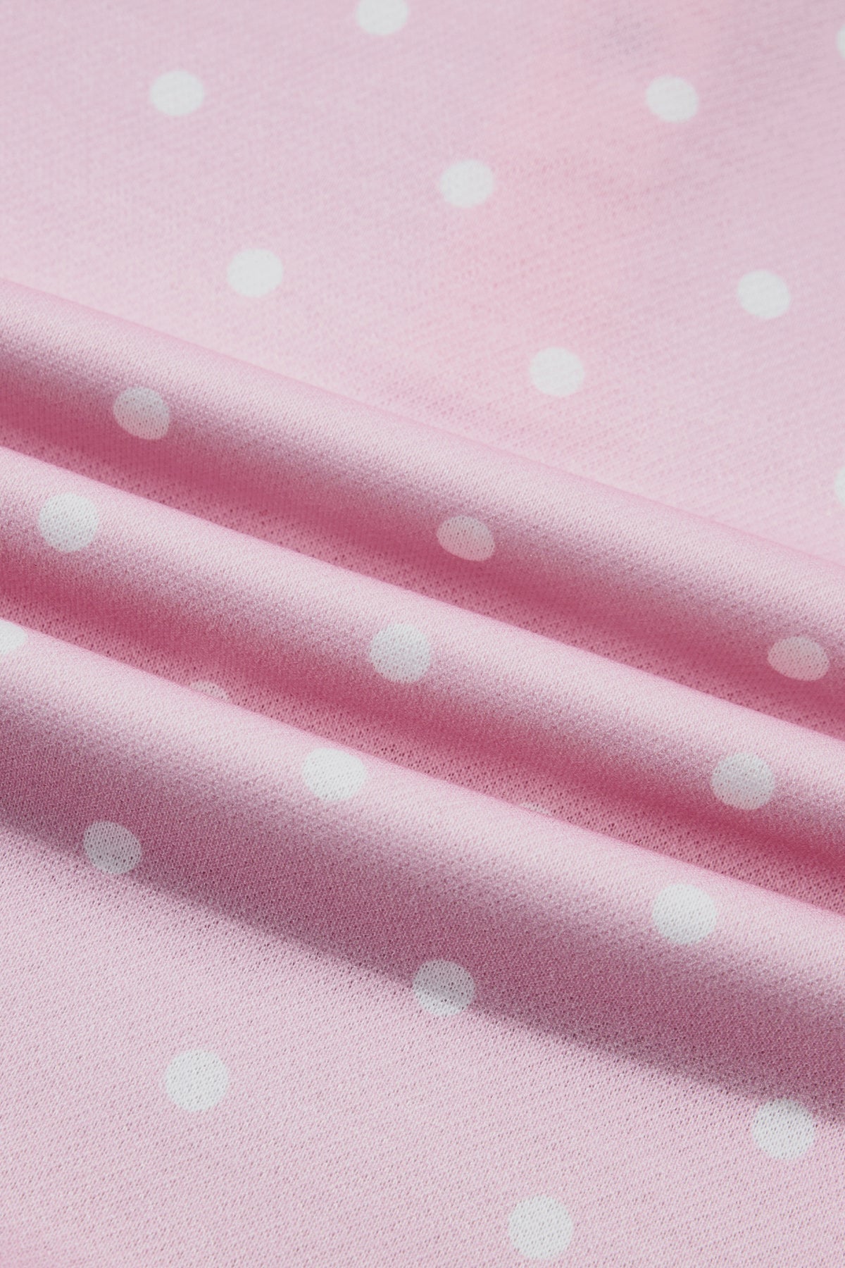 Polka Dot Button Collar Pullover Sweatshirt