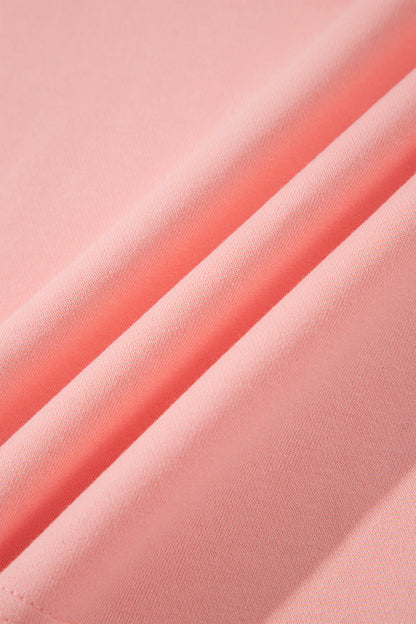 Pink Colorblock Striped Patchwork Long Sleeve Round Neck Top