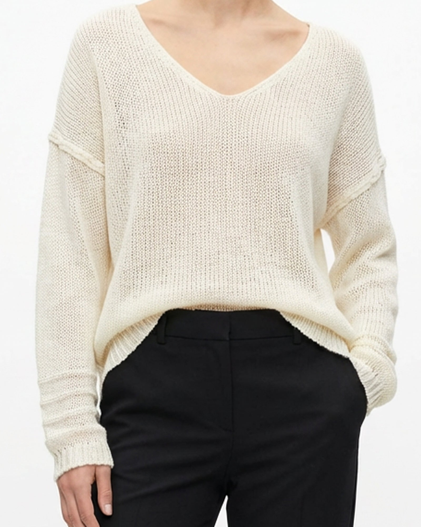 Oversized V Neck Lightweight Beach Knit Sweater Cover Up