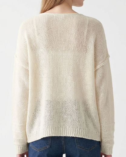 Oversized V Neck Lightweight Beach Knit Sweater Cover Up