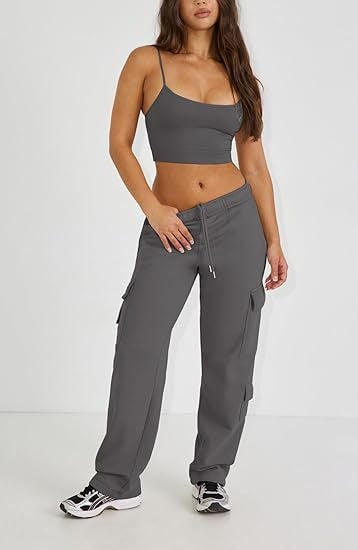High Waist Y2K Multi-Pocket Cargo Sweatpants