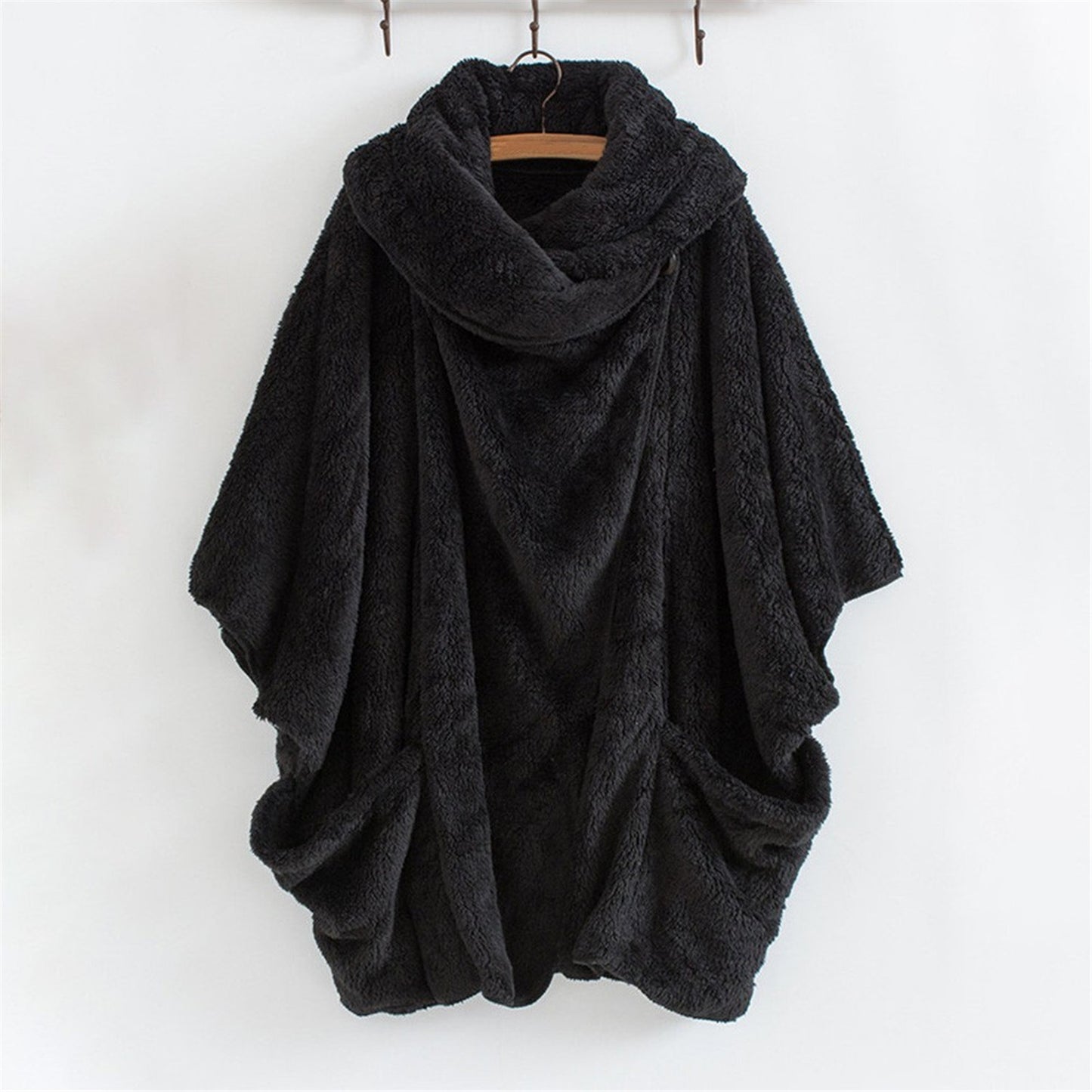 Women's Oversized Sherpa Jacket Batwing Sleeve Fuzzy Coat