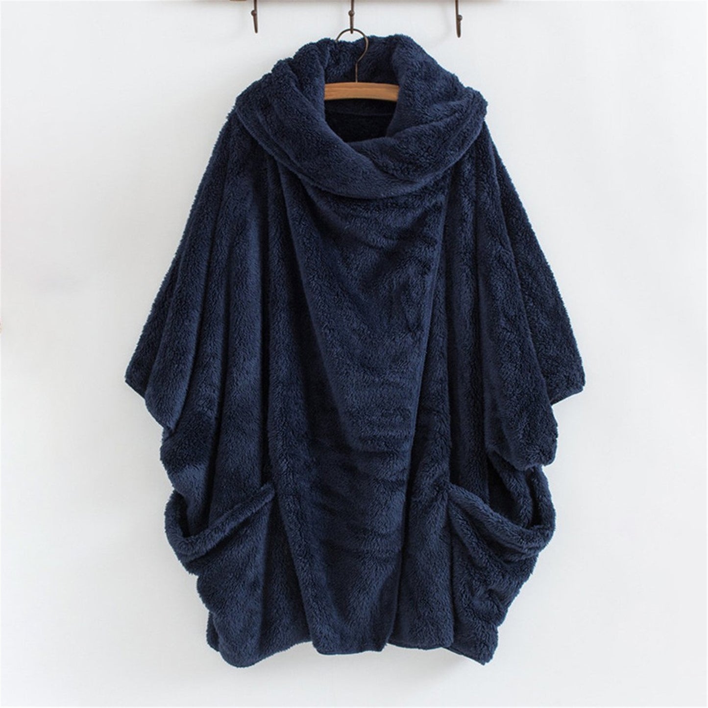 Women's Oversized Sherpa Jacket Batwing Sleeve Fuzzy Coat