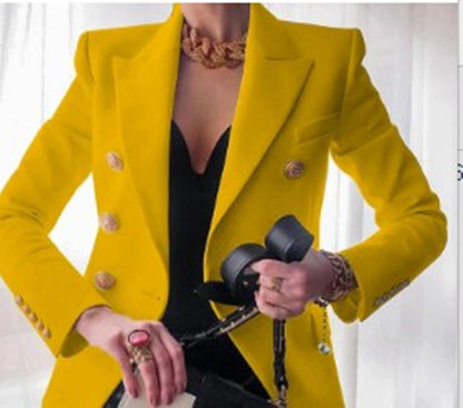 Cropped Double Breasted Blazer Jacket Tailored Fit