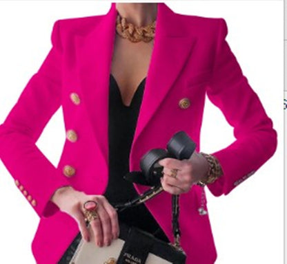 Cropped Double Breasted Blazer Jacket Tailored Fit
