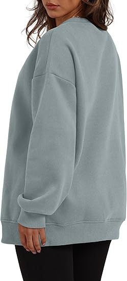 Oversized Crewneck Fleece Sweatshirt - Cozy Pullover Top