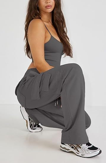 High Waist Y2K Multi-Pocket Cargo Sweatpants