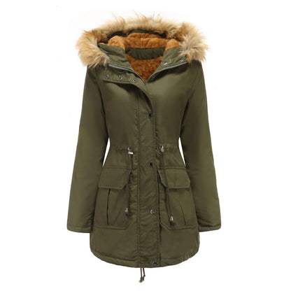 Women's Plus Size Faux Fur Hooded Long Parka Winter Coat