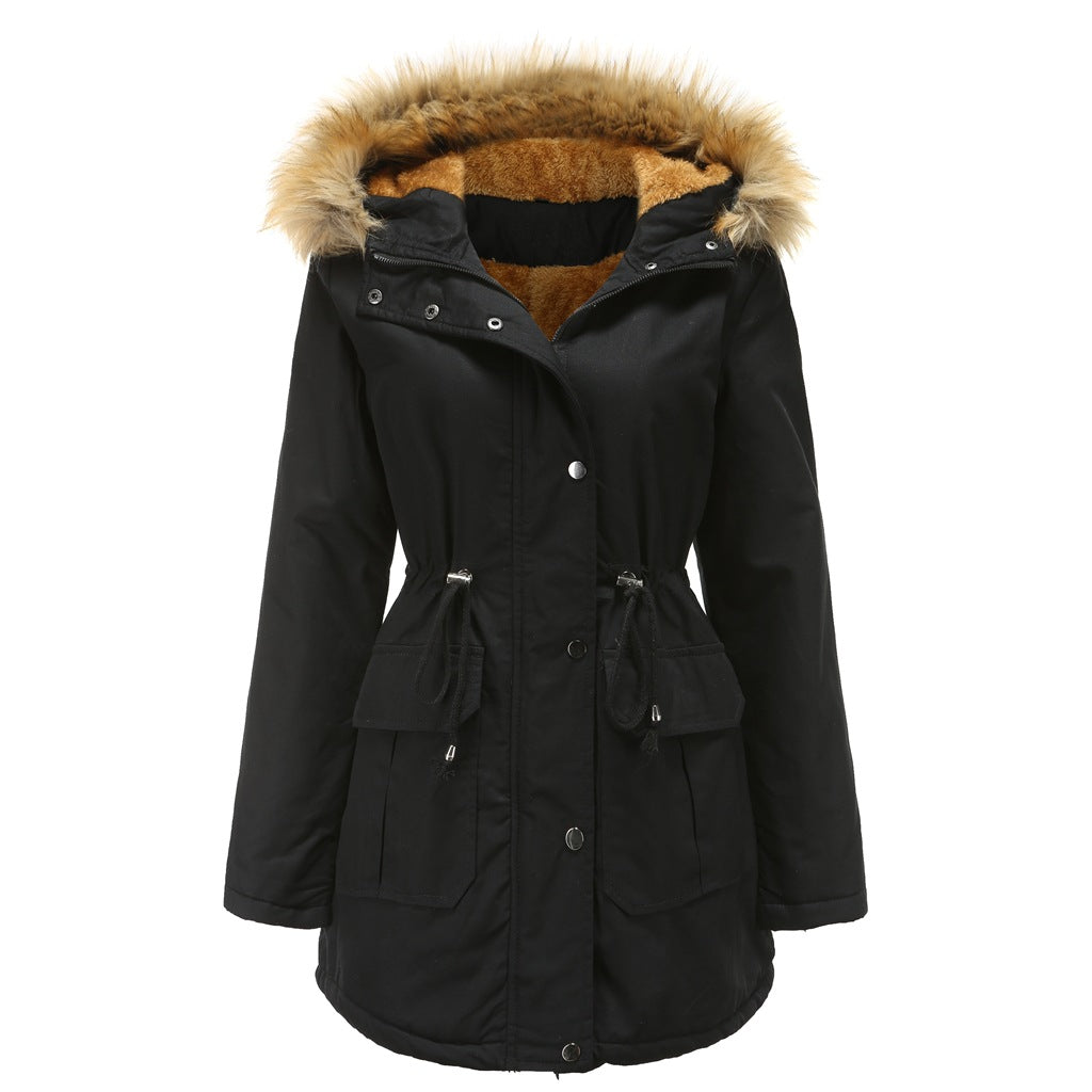Women's Plus Size Faux Fur Hooded Long Parka Winter Coat