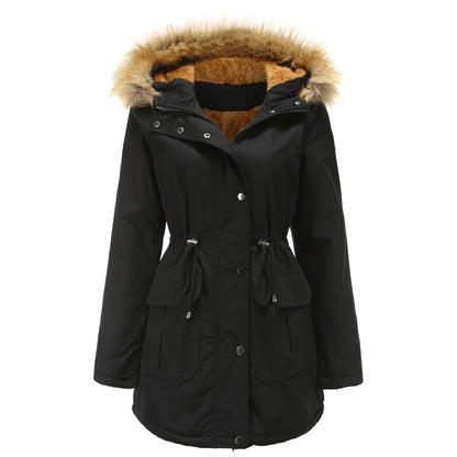 Women's Plus Size Faux Fur Hooded Long Parka Winter Coat
