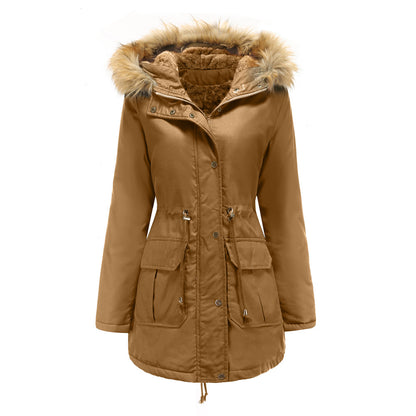 Women's Plus Size Faux Fur Hooded Long Parka Winter Coat
