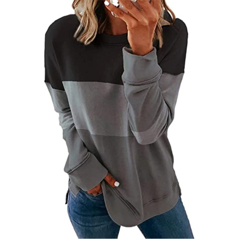 Women's Casual Graphic Long Sleeve Loose Crew Neck Top