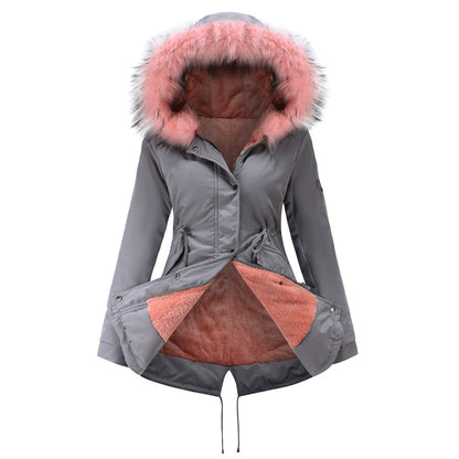 Women's Faux Fur Hooded Parka Thick Fleece Lined Coat