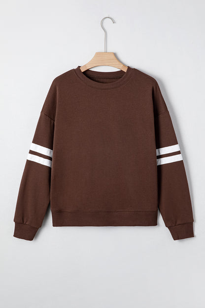 Varsity Stripe Drop Shoulder Oversized Women’s Sweatshirt