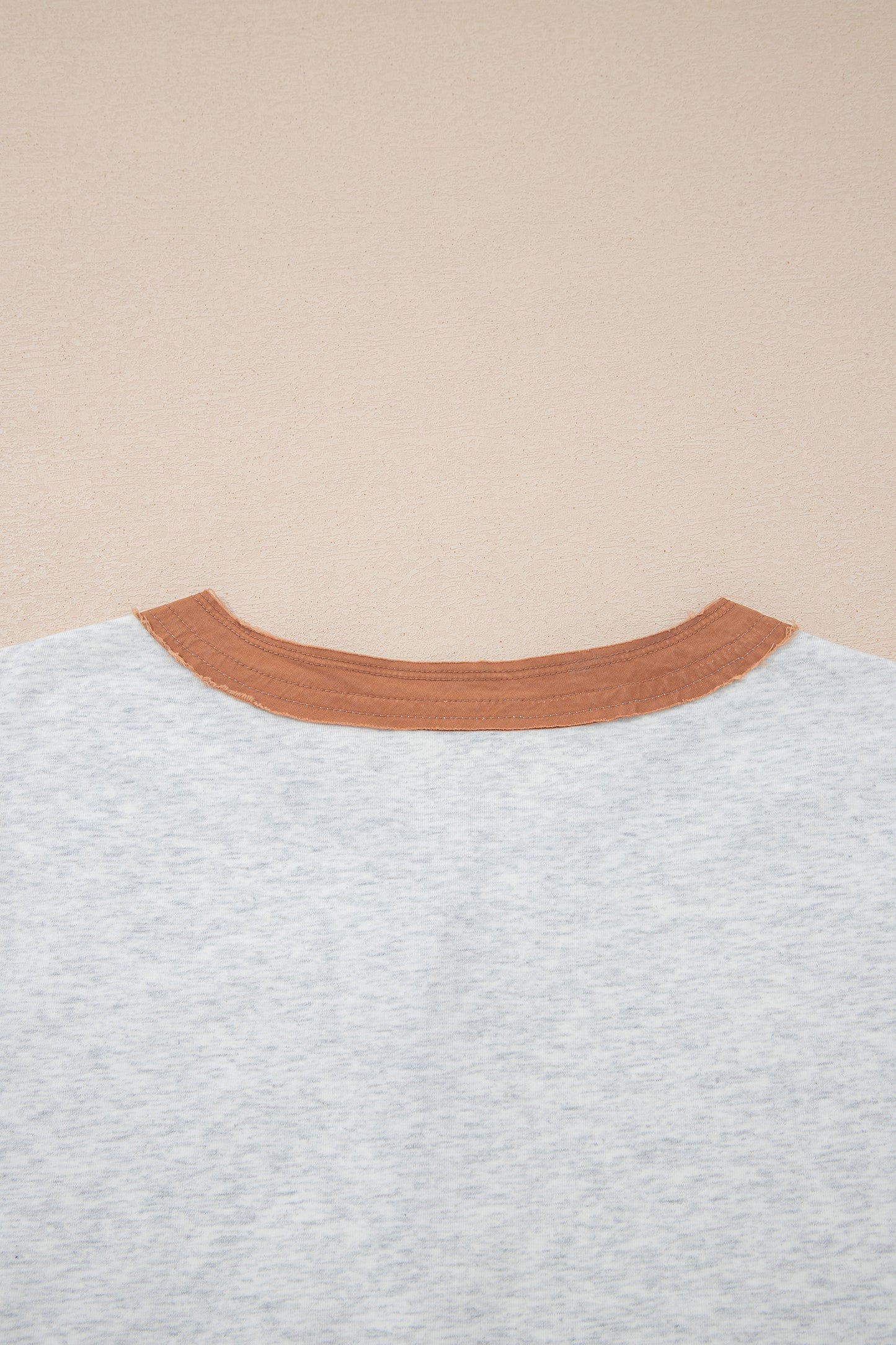 Short Sleeve Contrast Trim Button Henley Tee