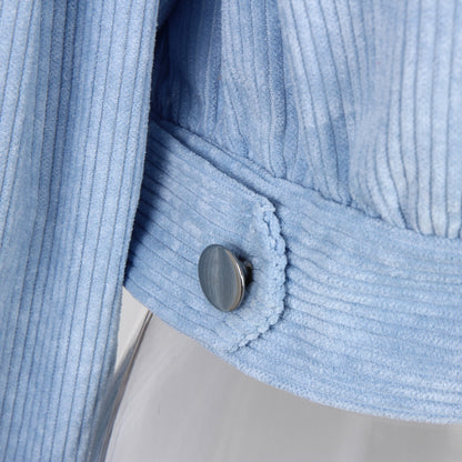 Trendy Lantern Sleeve Corduroy Jacket for Fall & Winter