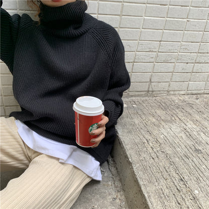 Women's Oversized Ribbed Turtleneck Sweater Pullover