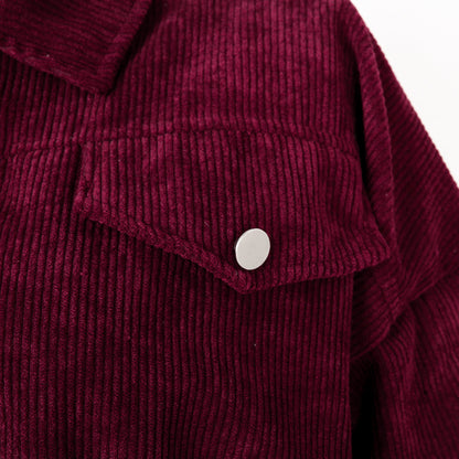 Trendy Lantern Sleeve Corduroy Jacket for Fall & Winter