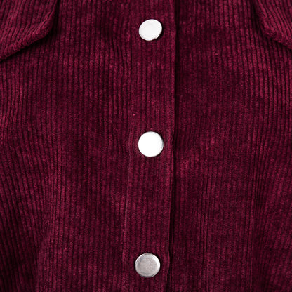 Trendy Lantern Sleeve Corduroy Jacket for Fall & Winter