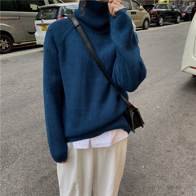 Women's Oversized Ribbed Turtleneck Sweater Pullover