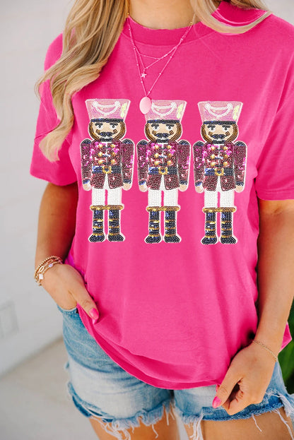 Rose Red Graphic Christmas Holiday T Shirt