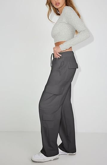 High Waist Y2K Multi-Pocket Cargo Sweatpants