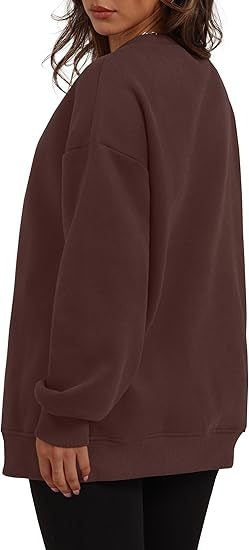 Oversized Crewneck Fleece Sweatshirt - Cozy Pullover Top