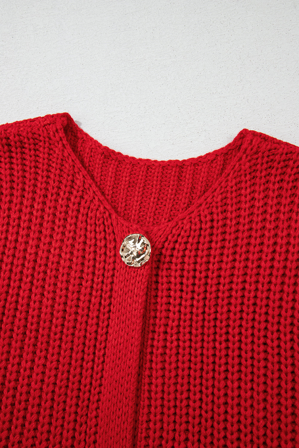White Chunky Knit Button Front Sweater Vest Women