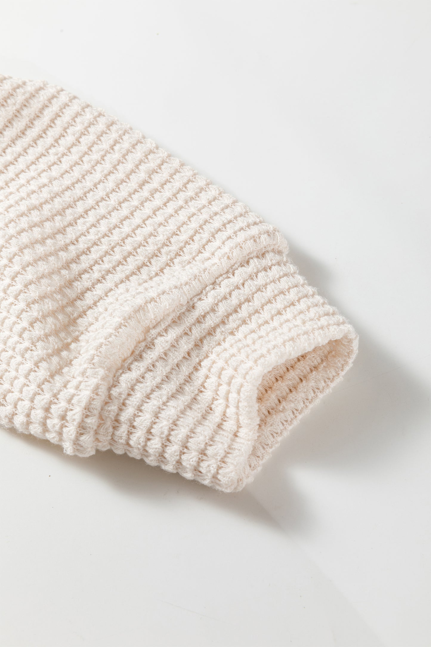 Textured Knit Asymmetrical Shoulder Long Sleeve Top