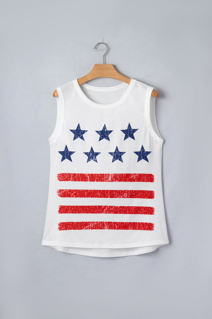 American Flag Graphic Tank Top Vintage Patriotic Tee