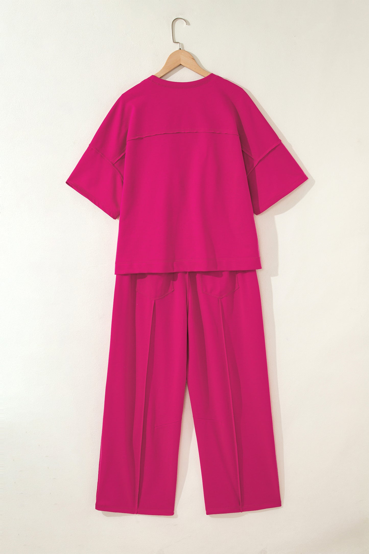 Boxy Tee and Wide Leg Pants Lounge Set Casual Outfit