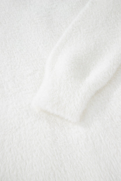 Soft Fuzzy Button Front Long Knit Cardigan with Pockets