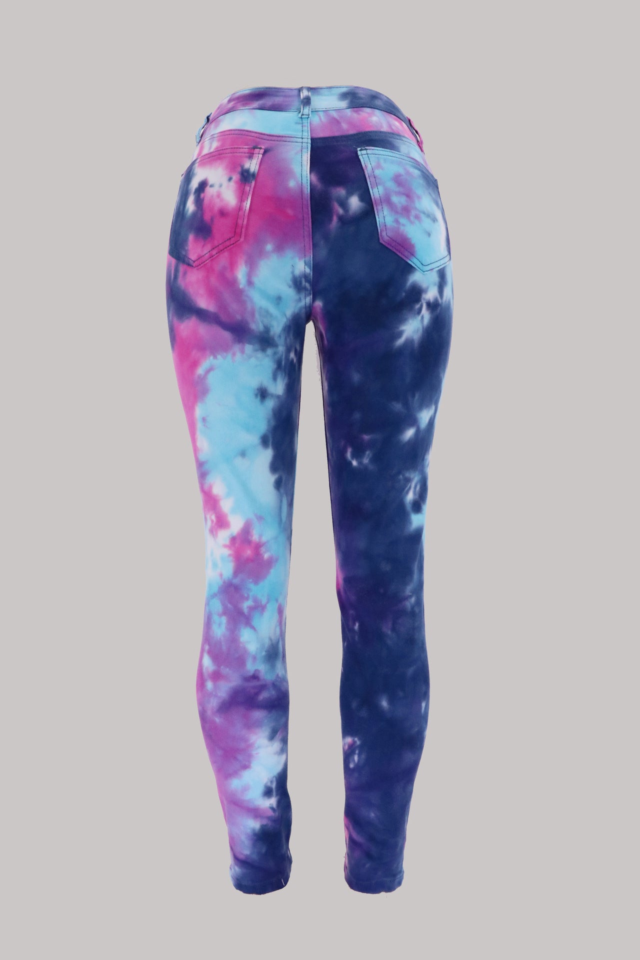 Plus Size Super High Waisted Stretchy Skinny Jeans Street Hipster Tie-Dye Denim Women's Jeans