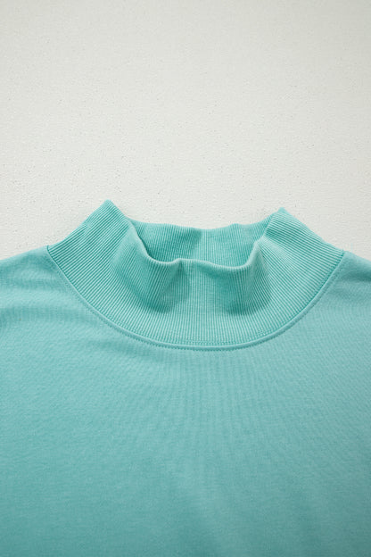 High Neck Cap Sleeve Loose Casual Top