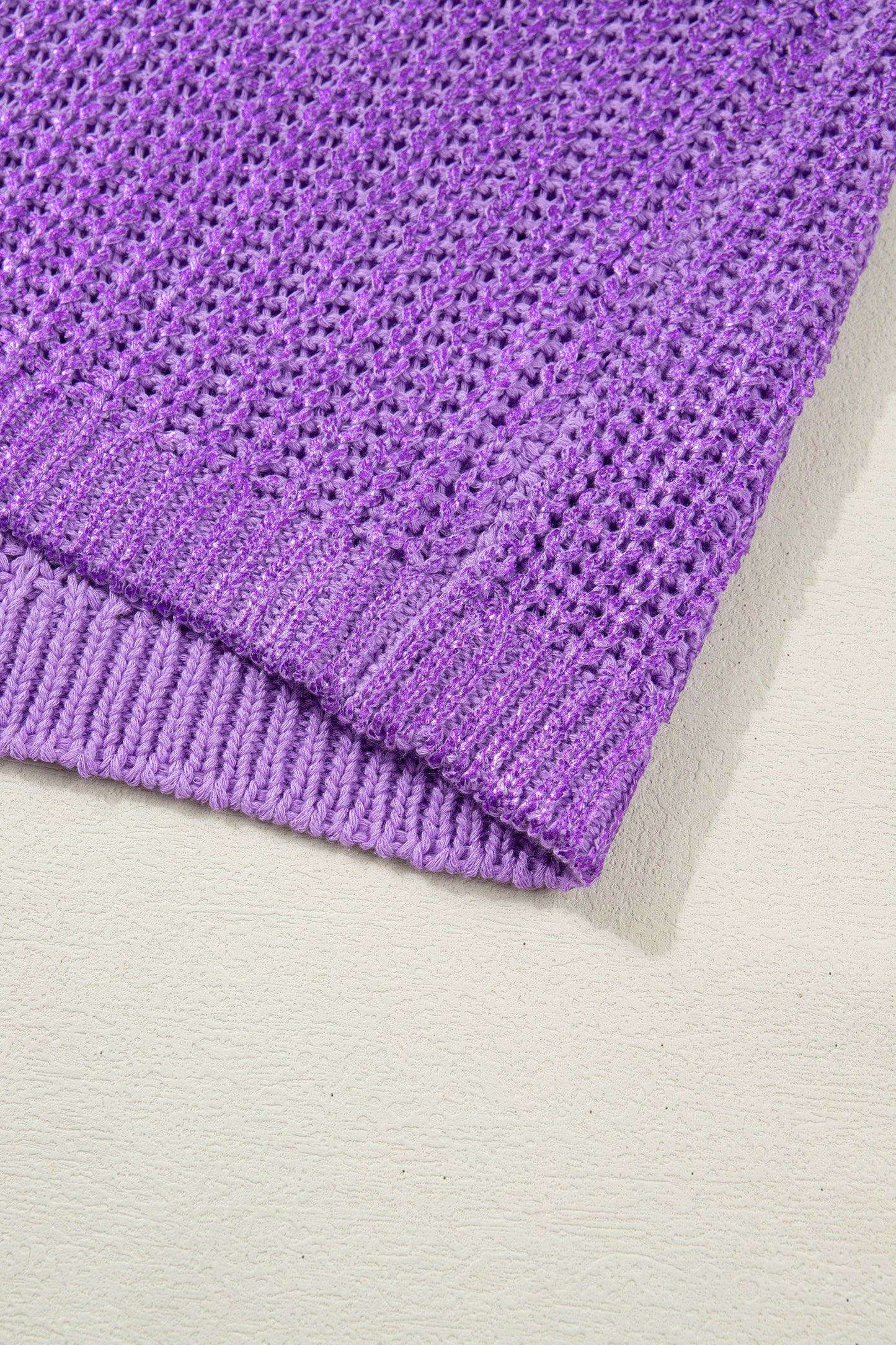 Mardi Gras Wisteria High Neck Knit Sweater Tee