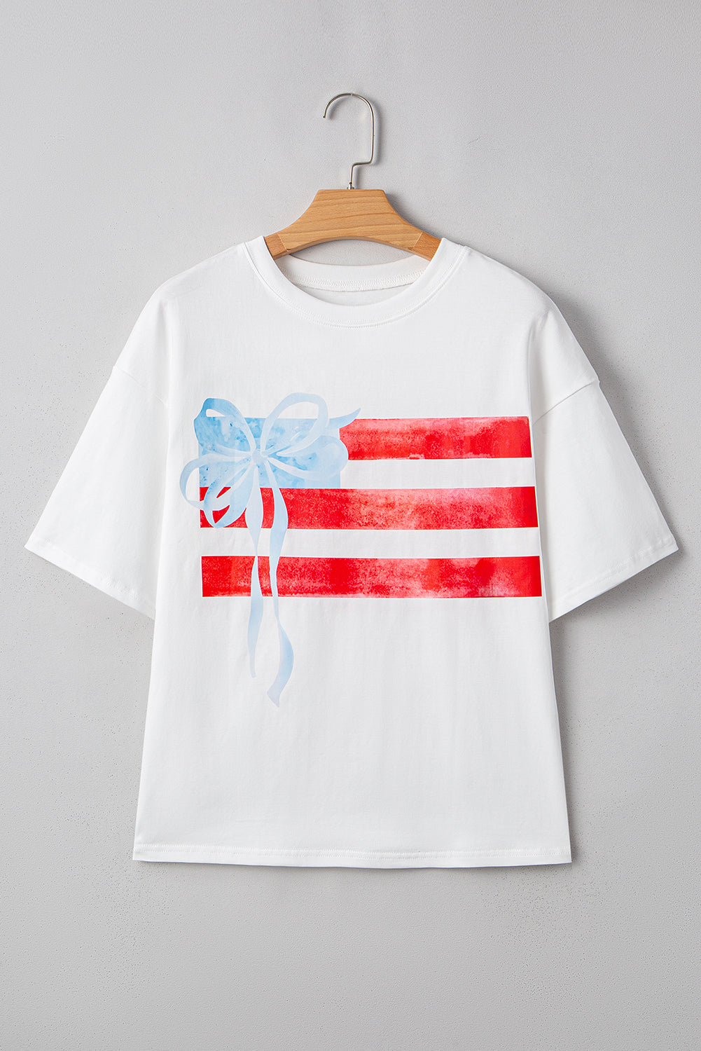 Blue Flag Bow Graphic Tee Flag Day Independence